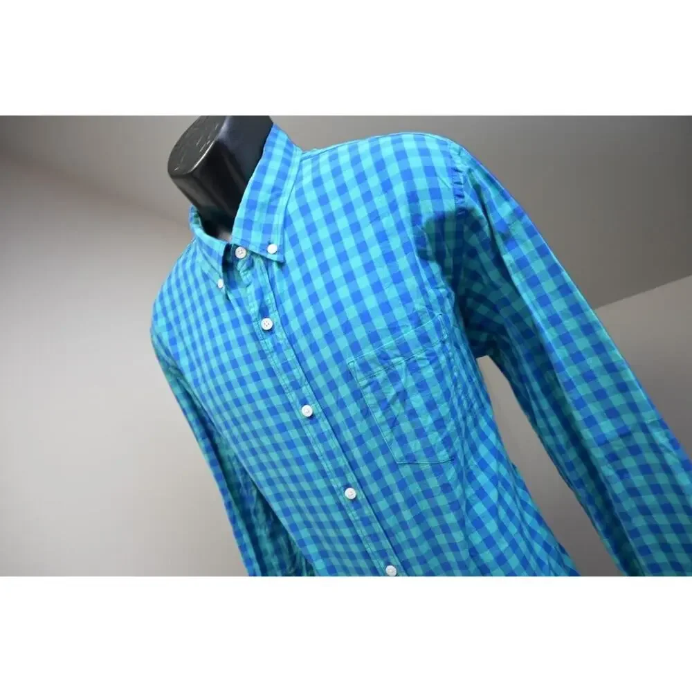 J Crew‎ Slim Fit Casual Button Up Dress Shirt Plaid Long Sleeve Mens Size XL